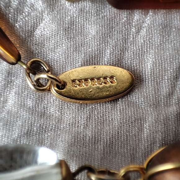 Express Brand Opera Length Necklace Made in Italy Clear Bubble Lucite Wire Cage - Picture 7 of 16